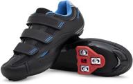 👟 tommaso pista women's indoor cycling ready cycling shoe bundle: compatible cleat, look delta, spd - black, blue, pink, white logo