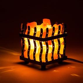 img 2 attached to 🌸 Himalayan Pink Salt Lamp Basket: Aesthetic Illumination with Cord & Bulb