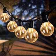 ul listed commercial hanging lights: 60 ft led outdoor string lights, 2 pack 30ft g40 patio lights with 64 led vintage dimmable bulbs - perfect for porch, backyard, garden, pergola (4 spare bulbs included) logo