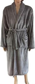 img 4 attached to 👘 Lightweight Fleece Collar Bathrobe for Men - Coosey Men's Clothing