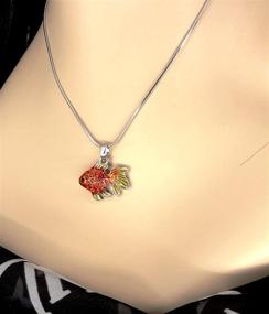 img 1 attached to DianaL Boutique Enameled Goldfish Necklace