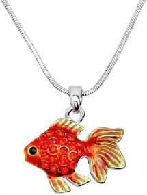 img 3 attached to DianaL Boutique Enameled Goldfish Necklace