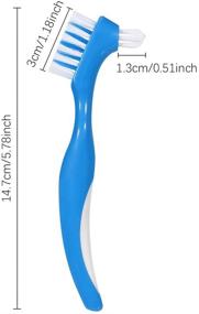 img 3 attached to 🦷 12 штук Зубная щетка для протезов - Жесткая зубная щетка для чистки съемных зубов - Зубная щетка с многослойными щетинками и портативной двусторонней щеткой.