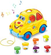 musical car toy for baby girls and boys (12-18 months) - shape sorter, infant learning, matching game with music, lights, fruit puzzles - educational toddler toys - ideal gifts for 1-2 year old kids logo