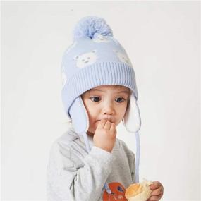 img 3 attached to 🧒 Stay Warm With Connectyle Toddler Boy Knit Earflap Beanie Hat - Perfect Fleece Lined Winter Hat for Kids