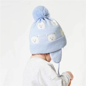 img 2 attached to 🧒 Stay Warm With Connectyle Toddler Boy Knit Earflap Beanie Hat - Perfect Fleece Lined Winter Hat for Kids