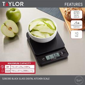 img 2 attached to 📏 Taylor Precision Products Digital Kitchen Scale: Glass Platform, 11lb Capacity