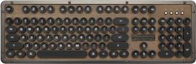 img 4 attached to 🔲 Azio Retro Classic Bluetooth Keyboard: Винтажная кожаная механическая клавиатура с подсветкой, отделкой из орехового дерева - идеально подходит для ПК/Mac (MK-RETRO-W-01B-US)