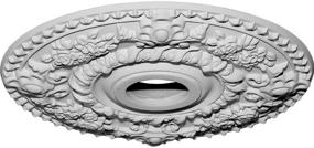 img 3 attached to 🌹 EKENA MILLWORK CM18RO Rose Ceiling Medallion, 18" OD x 3.5" ID x 1.5" P, Factory Primed - Suitable for Canopies up to 7.25