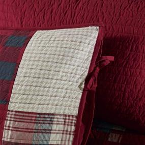 img 1 attached to 🛏️ Woolrich Sunset Red Plaid Quilt Set - 100% Cotton Coverlet Bedding (5-Piece), 75 in x 39 in, Patchwork Design