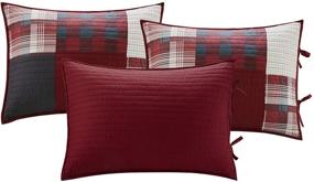 img 2 attached to 🛏️ Woolrich Sunset Red Plaid Quilt Set - 100% Cotton Coverlet Bedding (5-Piece), 75 in x 39 in, Patchwork Design