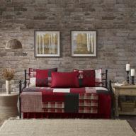 🛏️ woolrich sunset red plaid quilt set - 100% cotton coverlet bedding (5-piece), 75 in x 39 in, patchwork design logo