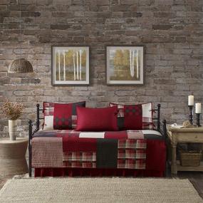img 4 attached to 🛏️ Woolrich Sunset Red Plaid Quilt Set - 100% Cotton Coverlet Bedding (5-Piece), 75 in x 39 in, Patchwork Design