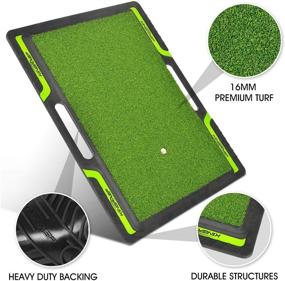 img 2 attached to Enhance your Golf Practice with Lehui Artificial Turf Mat - Indoor/Outdoor Hitting Mat with Size Options & 1 Rubber Tee