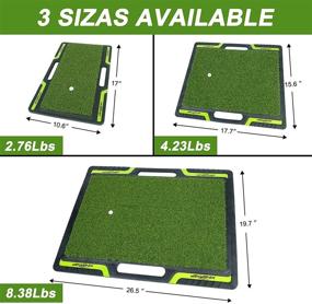 img 3 attached to Enhance your Golf Practice with Lehui Artificial Turf Mat - Indoor/Outdoor Hitting Mat with Size Options & 1 Rubber Tee