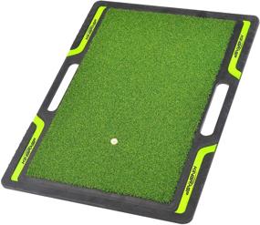 img 4 attached to Enhance your Golf Practice with Lehui Artificial Turf Mat - Indoor/Outdoor Hitting Mat with Size Options & 1 Rubber Tee