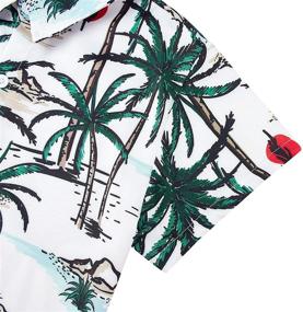 img 1 attached to 🍍 Hawaiian Hibiscus Pineapple Turquoise Boys' Tops, Tees & Shirts for Children