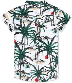 img 3 attached to 🍍 Hawaiian Hibiscus Pineapple Turquoise Boys' Tops, Tees & Shirts for Children