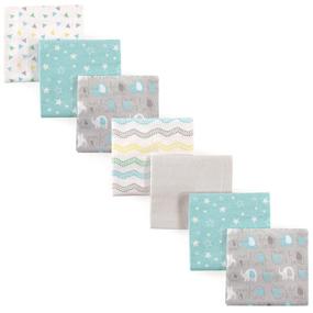 img 4 attached to Luvable Friends Unisex Baby Cotton Flannel Receiving Blankets Bundle in Basic Elephant Design - One Size