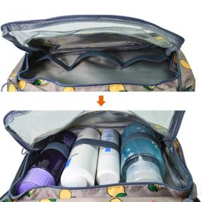 img 2 attached to Spacious Grey Lemon Travel Toiletry Bag: Perfect Mothers' Day Shower Gift for Women with Toiletries, Makeup Brushes, and Bathroom Essentials