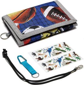 img 4 attached to 💼 Fun and Functional Trifold Zippered Wallet for Boys' Money Organization and Accessories