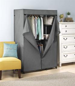 img 2 attached to Gray Cover Only for Whitmor Double Rod Closet with Heavy Duty Zipper: Protect and Enhance Your Wardrobe Storage