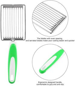 img 2 attached to 🔪 Stainless Steel Luncheon Meat Cutter & Tomato Slicer - Green - Slice Cheese, Boiled Eggs, Ham, and Tomatoes Effortlessly