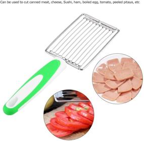 img 3 attached to 🔪 Stainless Steel Luncheon Meat Cutter & Tomato Slicer - Green - Slice Cheese, Boiled Eggs, Ham, and Tomatoes Effortlessly