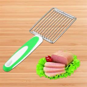 img 1 attached to 🔪 Stainless Steel Luncheon Meat Cutter & Tomato Slicer - Green - Slice Cheese, Boiled Eggs, Ham, and Tomatoes Effortlessly