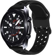 📱 black/black soft silicone sport band with quick-release pin replacement for galaxy watch 46mm bands - surace compatible with galaxy watch 3 band 45mm, smart watch logo