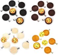 📿 drole 20pcs wooden pendant trays with round cabochon bases for diy jewelry making - perfect findings for 25mm glass dome tiles. ideal craft bezels for multicolored cabochons and gift making logo