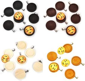 img 4 attached to 📿 DROLE 20Pcs Wooden Pendant Trays with Round Cabochon Bases for DIY Jewelry Making - Perfect Findings for 25mm Glass Dome Tiles. Ideal Craft Bezels for Multicolored Cabochons and Gift Making