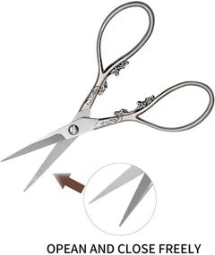 img 3 attached to Antique Steel Sewing Embroidery Scissors: Small, Sharp DIY Cutting Supplies for Office Art Work, Crafting, Yarn, and Thread