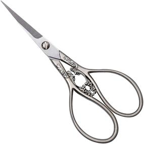 img 4 attached to Antique Steel Sewing Embroidery Scissors: Small, Sharp DIY Cutting Supplies for Office Art Work, Crafting, Yarn, and Thread