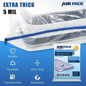 img 3 attached to 🛏️ Durable Moving & Long-Term Storage Mattress Bag - Extra Thick, Tear Resistant, Waterproof - Single/Twin/Twin Zipper Enhanced - Extra Heavy Duty 5 mil