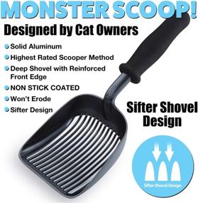 img 3 attached to 🐱 iPrimio Monster Cat Litter Scoop - Easy Grip Soft Foam Handle for Sore Hands | Fast Sifter & Deep Shovel | Patented Design