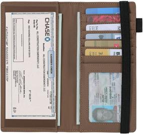 img 3 attached to Toughergun Leather Checkbook Holder Blocking Men's Accessories for Wallets, Card Cases & Money Organizers