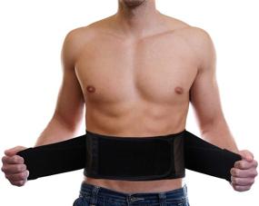 img 4 attached to Adjustable Lightweight Back Brace for Men & Women - Dual 3D Lumbar Pads for Lower Back Pain Relief, Breathable Mesh Under Uniform with Adjustable Straps - Size L