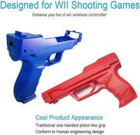 img 2 attached to 🎮 Wii Controller Sport Video Game: VTone 2-Piece Wii Motion Plus Gun Set (Dark Blue and Red) – Enhanced Gaming Experience!