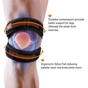 img 3 attached to 🏃 Premium Patella Knee Strap for Running: Stabilizing Brace for Tendonitis, Osgood Schlatter, Arthritis, Meniscus Tear, Chondromalacia - Ideal for Injury Recovery, Sports - 12"-18