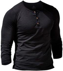 img 4 attached to 👕 Men's Relaxed Fit Henleys T-Shirt by Muscle Alive - Clothing