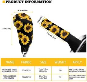 img 2 attached to 🌻 Tupalatus Customized Sunflower Handbrake Cover+Gear Shift Knob Cover Set - Perfect Women's Auto Interior Accessories Decor, Black