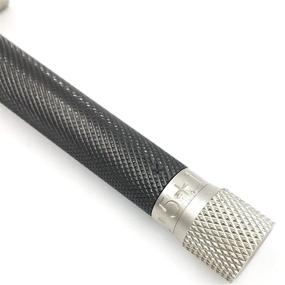 img 3 attached to Parker Variant Adjustable Safety Razor - Customize Shave Intensity with Dial Turner & 5 Premium Blades (Graphite)