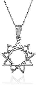 img 2 attached to 🌟 Baha'i Nine Point Star Pendant Necklace in Sterling Silver