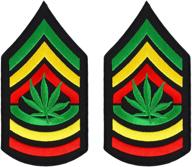 🔥 sergeant military rgy rasta embroidered iron on patch - 2 pack: add a rasta-inspired touch to your gear! logo