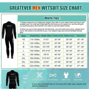 img 3 attached to Greatever Greatever Wetsuit For Men Women 3Mm Neoprene Full Body Keep Warm Long Sleeve Back Zip Full Scuba Diving Suit UV Protection For Surfing Snorkeling Kayaking Water Sports Sports & Fitness