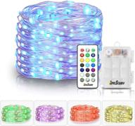 homestarry multicolor fairy lights battery operated, 16.4 ft 50 led's with remote control for bedroom, indoor wedding, outdoor stroller, christmas costume - color changing, 13 colors логотип