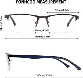 img 1 attached to 👓 Unisex Blue Light Blocking Reading Glasses: Half-Frame, Spring Hinge, Metal Frame Rectangle Design - Pack of 3