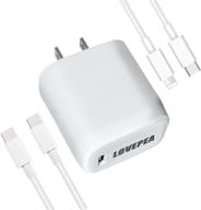 lovepea 20w usb-c fast charger for iphone 13/12/11/xs/xr/x 8/se/all pad/usb-c models - includes 6.6ft usb-c cable logo