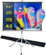 📽️ trmesia 72in outdoor portable foldable tripod projection screen - adjustable 4:3 format on stand - video screen with carrier bag package logo